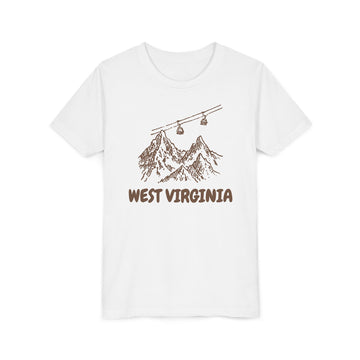 West Virginia Youth T-Shirt — Vintage Gondola Ski Mountain Tee - 0