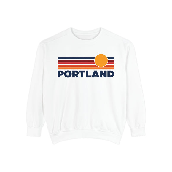 Portland, Oregon Sunset Stripes Sweatshirt | Comfort Colors - 100% Cotton