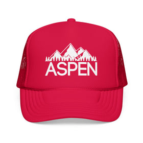 Buy red Aspen, Colorado Trucker Hat - Aspen Cap