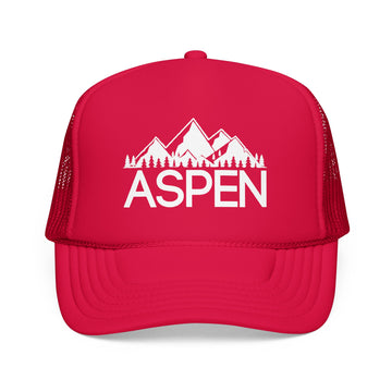 Buy red Aspen, Colorado Trucker Hat - Aspen Cap