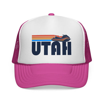 Buy pink Utah Retro PWC Boating Trucker Hat - Vintage Style Utah Cap