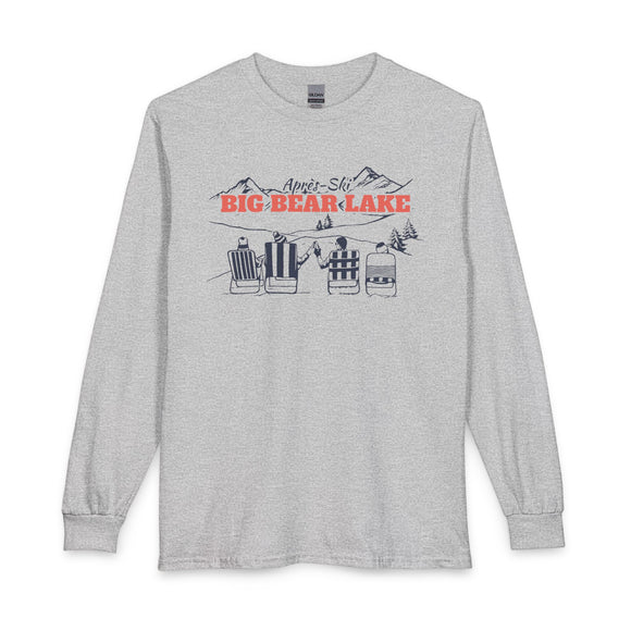 Big Bear Lake, California Après-ski Long Sleeve Shirt - Mountain Retro Skiing