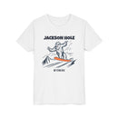 Jackson Hole, Wyoming Yeti Snowboard Youth Tee - Kids Skiing Shirt-2