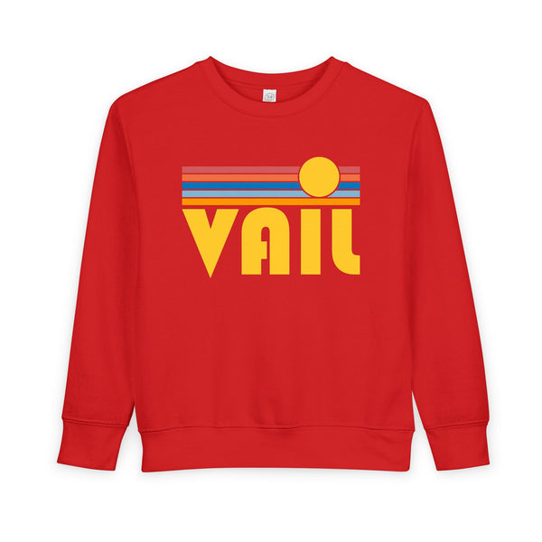Vail, Colorado Toddler Sweatshirt - Retro Sun Vail Toddler Crewneck Sweatshirt