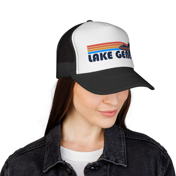 Lake Geneva, Wisconsin PWC Boating Trucker Hat - Vintage Style Lake Geneva Cap