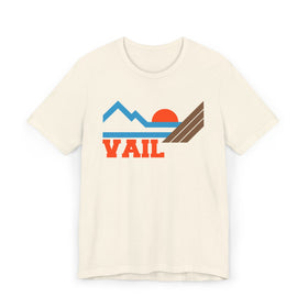Vail, Colorado Retro Mountains Sunset T-Shirt | Vintage Vail Tee - 0