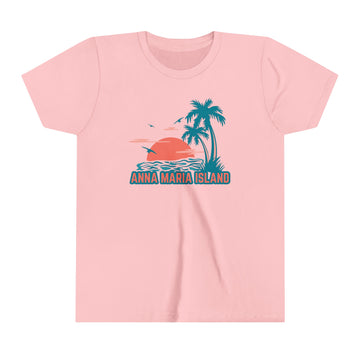 Buy pink Anna Maria Island, Florida Youth Shirt - Retro Palm Tree Anna Maria Island Kid's T-Shirt