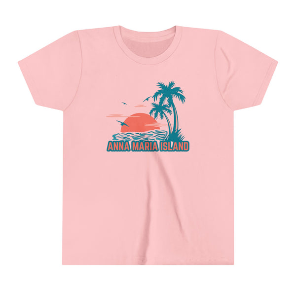 Anna Maria Island, Florida Youth Shirt - Retro Palm Tree Anna Maria Island Kid's T-Shirt