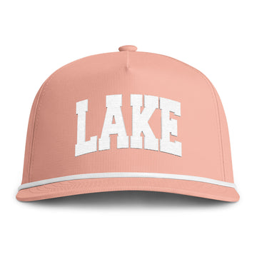 Buy peachy Lake Embroidered Rope Hat - Vintage Sunwashed Rope Cap, Comfort Colors
