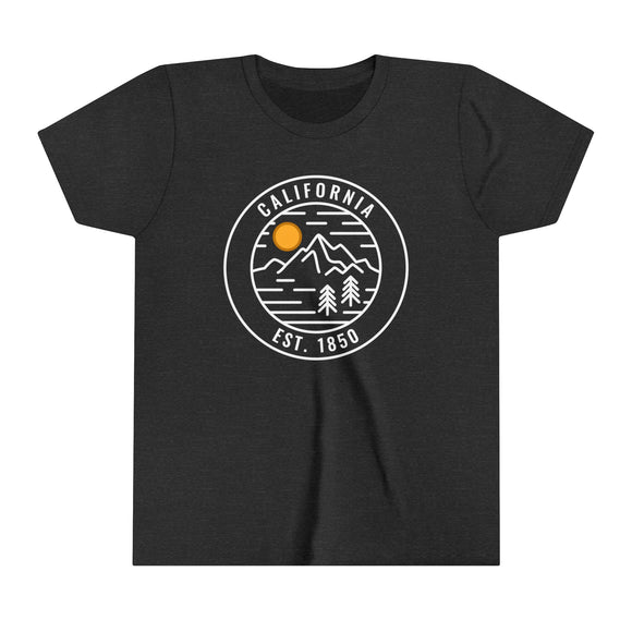 California Youth Shirt - Retro Mountain California Kid's T-Shirt