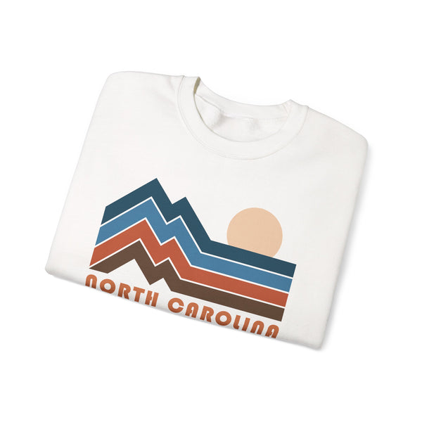 North Carolina Sweatshirt Retro Mountains, North Carolina Unisex Graphic Crewneck