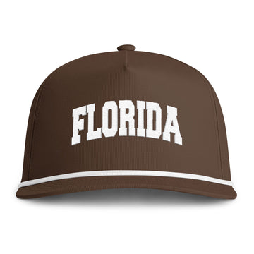Florida Embroidered Rope Hat - Vintage Sunwashed Rope Cap, Comfort Colors - 0