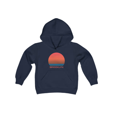Buy navy Brooklyn, New York Youth Hoodie - Retro 80s