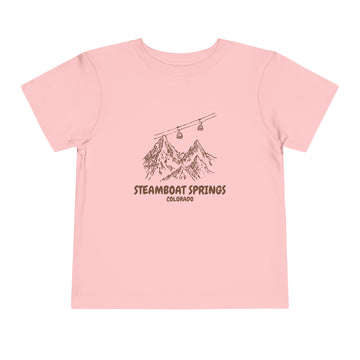 Buy pink Steamboat Springs, Colorado Toddler T-Shirt — Vintage Gondola Ski Mountain Tee