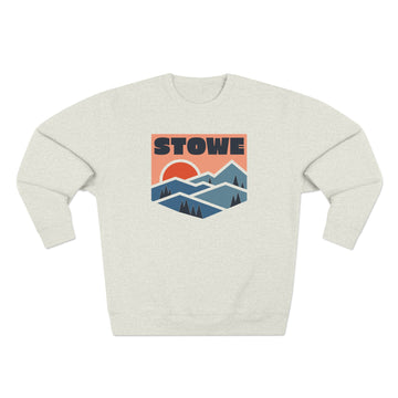 Buy oatmeal-heather Premium Stowe, Vermont Mountain Graphic Sweatshirt