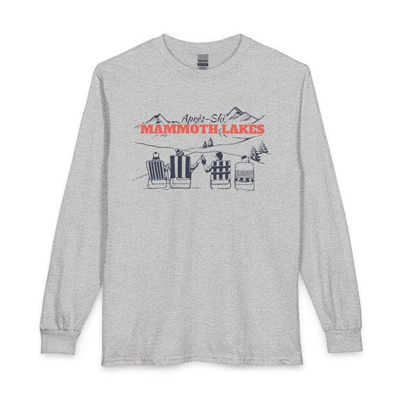 Mammoth Lakes, California Après-ski Long Sleeve Shirt - Mountain Retro Skiing