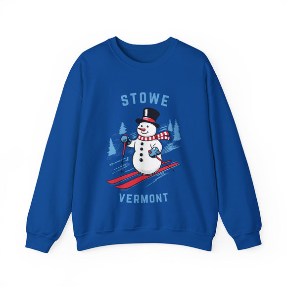 Stowe, Vermont Sweatshirt - Ski Snowman Graphic Crewneck