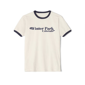 Winter Park, Colorado Cotton Ringer Graphic Tee - Unisex Winter Park T Shirt, Vintage Style Tee, Men's/Women's Tee