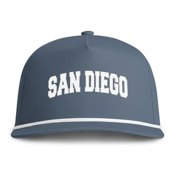 San Diego, California Embroidered Rope Hat - Vintage Sunwashed Rope Cap, Comfort Colors