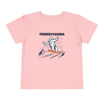 Buy pink Pennsylvania Yeti Snowboard Toddler Tee
