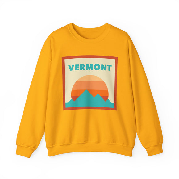 Retro Vermont Sweatshirt, Mountain Sun Design, Unisex Crewneck, Gift for Outdoorsy Friends, Vintage Vermont Jumper