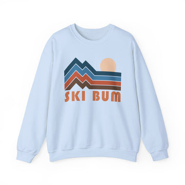 Buy light-blue Ski Bum Sweatshirt Retro Mountains, Ski Bum Unisex Graphic Crewneck