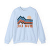 Ski Bum Sweatshirt Retro Mountains, Ski Bum Unisex Graphic Crewneck