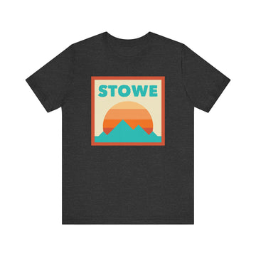 Retro Stowe, Vermont T-Shirt, Mountain Sun Tee, Unisex Graphic Shirt, Vintage Stowe, Vermont Top, Outdoor Adventure Clothing - 0