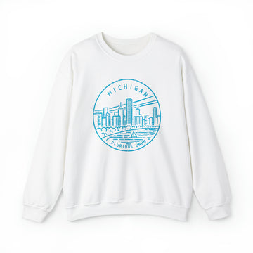 Michigan Sweatshirt - Unisex Distressed Michigan Sweatshirt