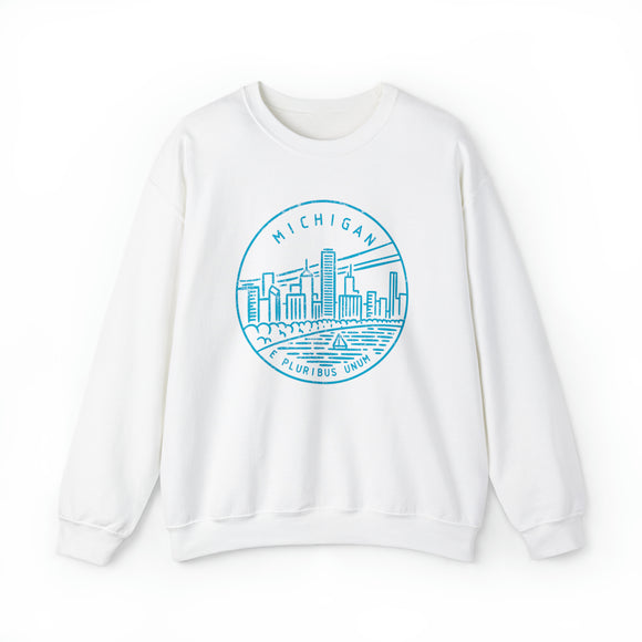Michigan Sweatshirt - Unisex Distressed Michigan Sweatshirt