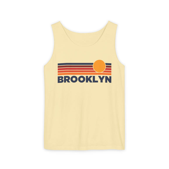 Brooklyn, New York Retro Sunstripe Tank Top | Comfort Colors - 100% Cotton