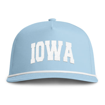 Buy chambray Iowa Embroidered Rope Hat - Vintage Sunwashed Rope Cap, Comfort Colors