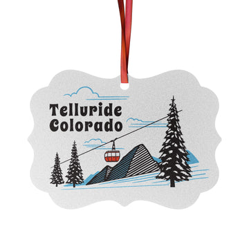 Telluride, Colorado Ornament Aluminum - Telluride, Colorado Mountain Gondola Christmas Ornament, Hanging Decoration, Winter Ornament