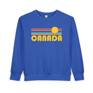 Canada Toddler Sweatshirt - Retro Sun Canada Toddler Crewneck Sweatshirt - 0
