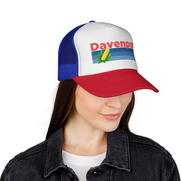 Davenport, Iowa Retro Corn and Farm Trucker Hat