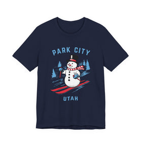 Buy navy Park City, Utah T Shirt - Ski Snowman Graphic Tee