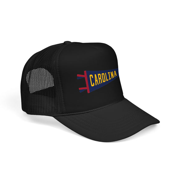 Carolina, North Carolina Pennant Trucker Hat — Retro Flag Foam Cap