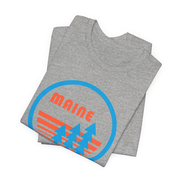 Maine T Shirt - Retro Trees Maine Tee