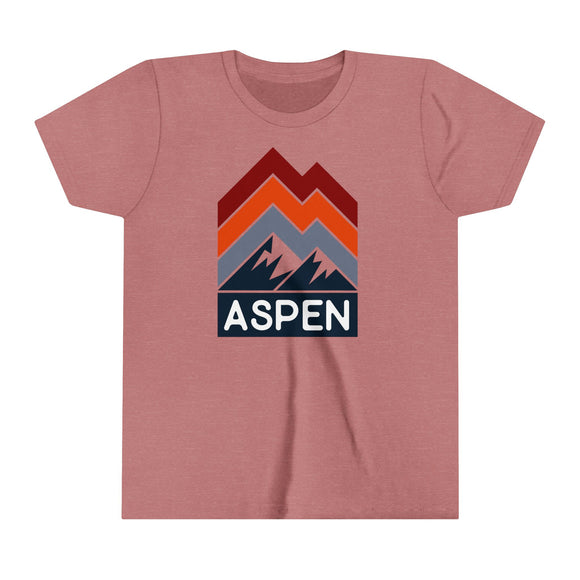 Aspen, Colorado Youth Shirt - Retro Mountain Aspen Kid's T-Shirt