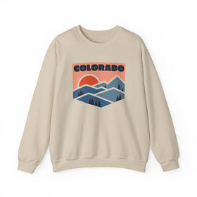 Colorado Sweatshirt Retro Mountains, Colorado Unisex Graphic Crewneck - 0