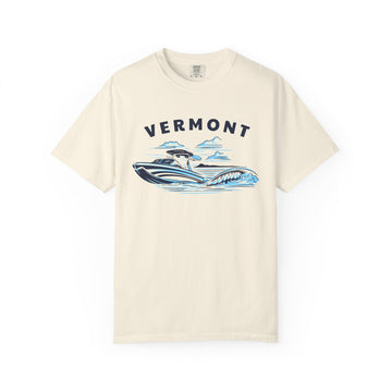 Vermont T Shirt, Comfort Colors Cotton 100% Cotton Wakeboard Boat Tee - 0