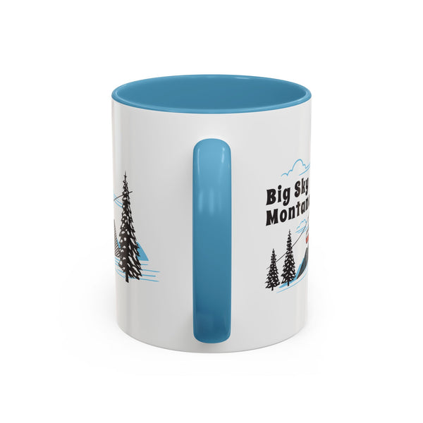 Big Sky, Montana Retro Snow Skiing Mountain 11 oz Mug, Ski Lodge Decor Coffee Cup, Mountain Gondola  Lover Gift, Retro Skiing Mug