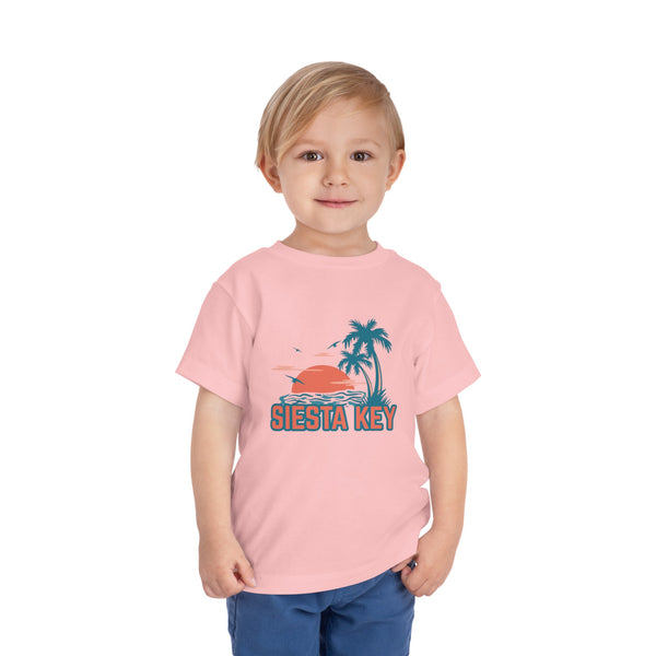 Siesta Key, Florida Toddler T-Shirt - Retro Palm Tree Toddler Siesta Key Shirt