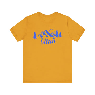 Buy mustard Utah T-Shirt - Retro Mountain Unisex Utah Shirt - Pine Mountain Script