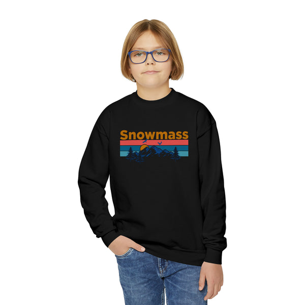 Snowmass, Colorado Youth Sweatshirt - Unisex Kid's Snowmass Crewneck Sweatshirt