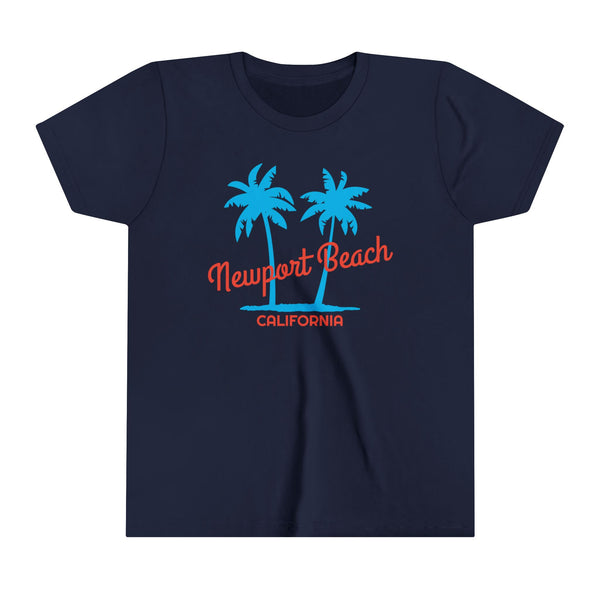 Newport Beach, California Youth Shirt - Retro Palm Tree Newport Beach Kid's T-Shirt