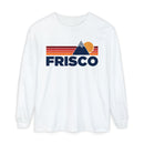Frisco, Colorado Long Sleeve T-Shirt Retro Mountain, Unisex Frisco Unisex Garment-dyed Long Sleeve T-Shirt-2