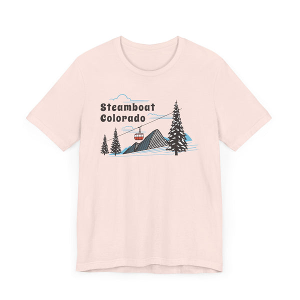 Steamboat, Colorado T-Shirt - Retro Ski Mountain Gondola Unisex Steamboat Shirt