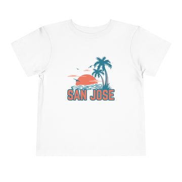 San Jose, California Toddler T-Shirt - Retro Palm Tree Toddler San Jose Shirt - 0
