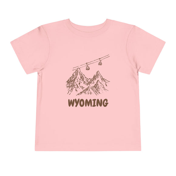 Wyoming Toddler T-Shirt — Vintage Gondola Ski Mountain Tee